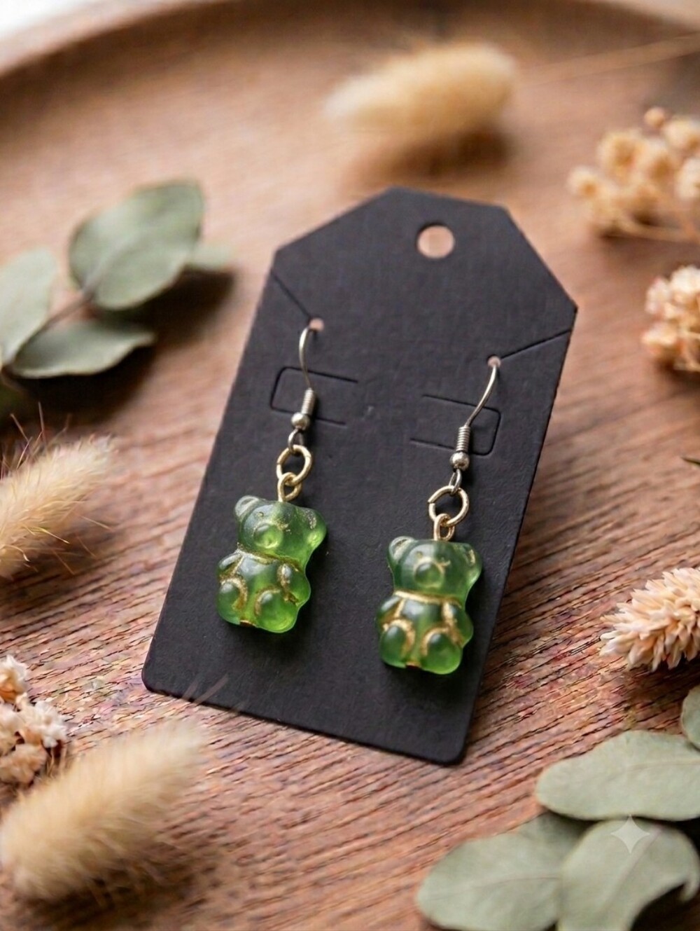Green Gummy Bear Dangle Earrings - Women's Jewelry